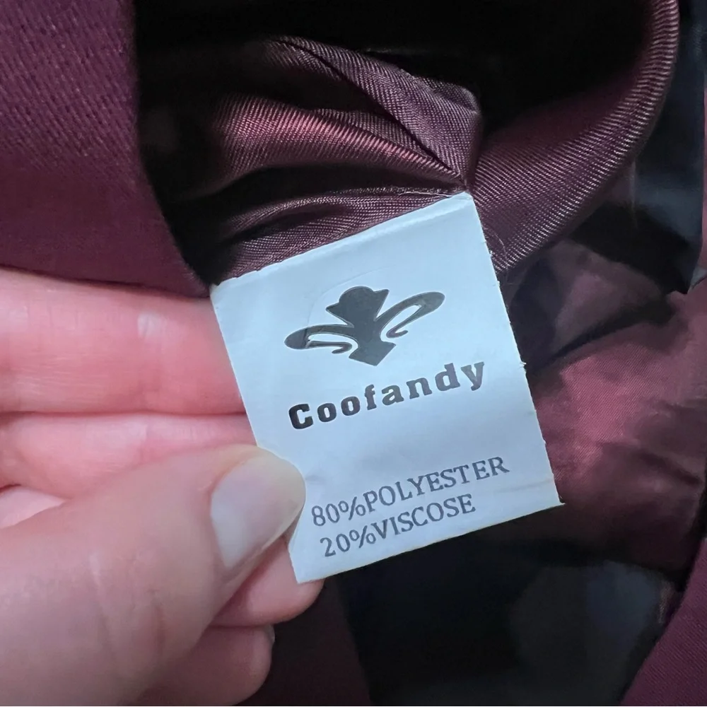 NWT Coofandy Burgundy and Black Vest S